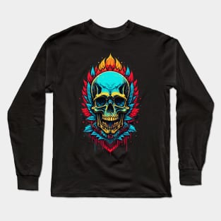 Skull Paint Long Sleeve T-Shirt